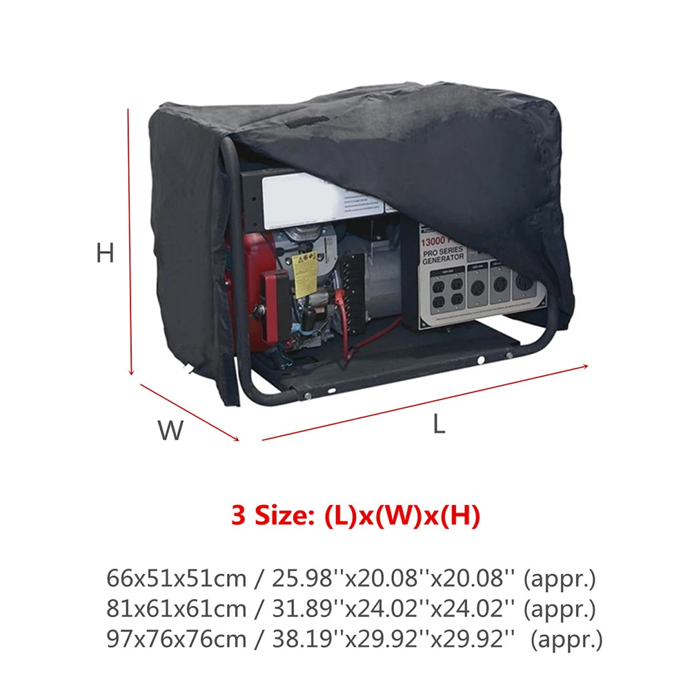 Outdoor Black Oxford Cloth Various Types Of Generators Waterproof Dustproof Sunscreen Protective Cover 1Pc, generator cover