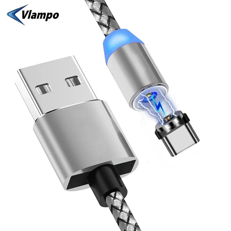 VLAMPO 1 м 2 м Магнитный кабель type-c для Xiaomi зарядный кабель для передачи данных Быстрая зарядка для мобильного телефона Micro USB кабель для быстрой зарядки