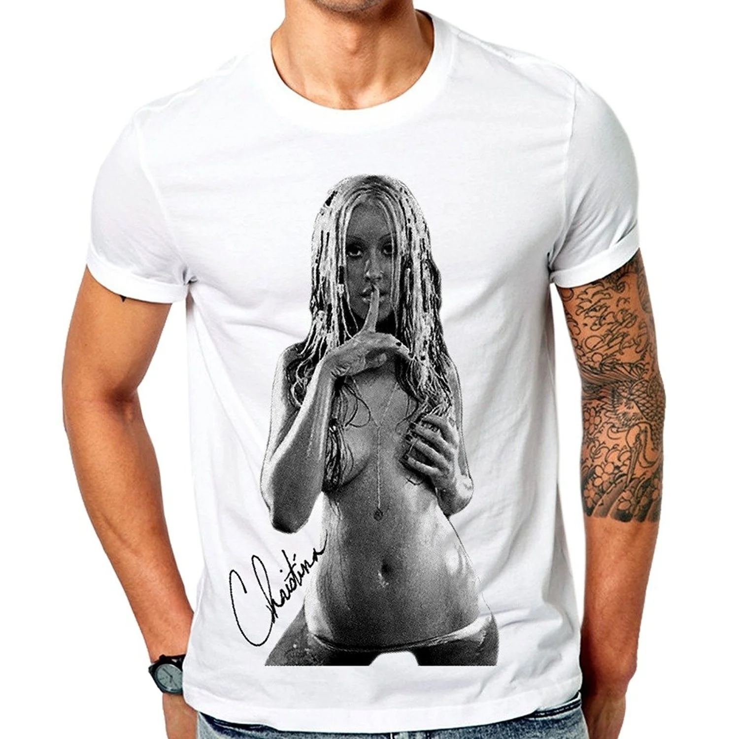 

New Classic Style Christina Aguilera Keep Quiet Fashion T-Shirt Fashion Short Sleeved T Shirt for Men Summer Funny Tee Shirt