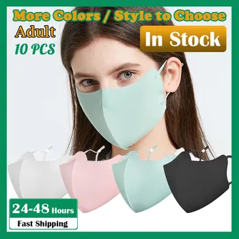 

10pcs Adult Solid Anti-stof Veilig Ademend Face Mask Breathable Washable Outdoor Personal Health Care Protection Mask mascarilla