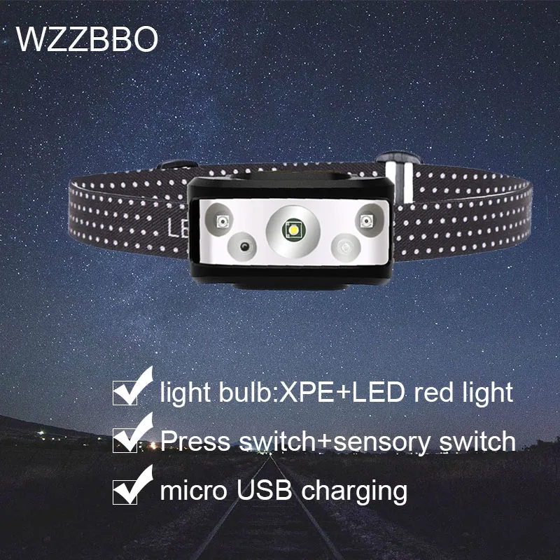 

Powerful Sensor Headlamp Usb Rechargeable Head Lamp Headlight Waterproof Led Working Light Fishing camping Hunting lantern