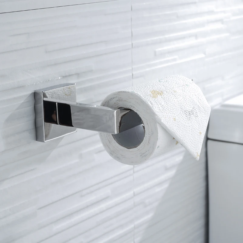 

Free Shipping Toilet Paper Holder Wall Mount Tissue Roll Hanger 304 Stainless Steel Towel Rack Bathroom Accessories Silver Color