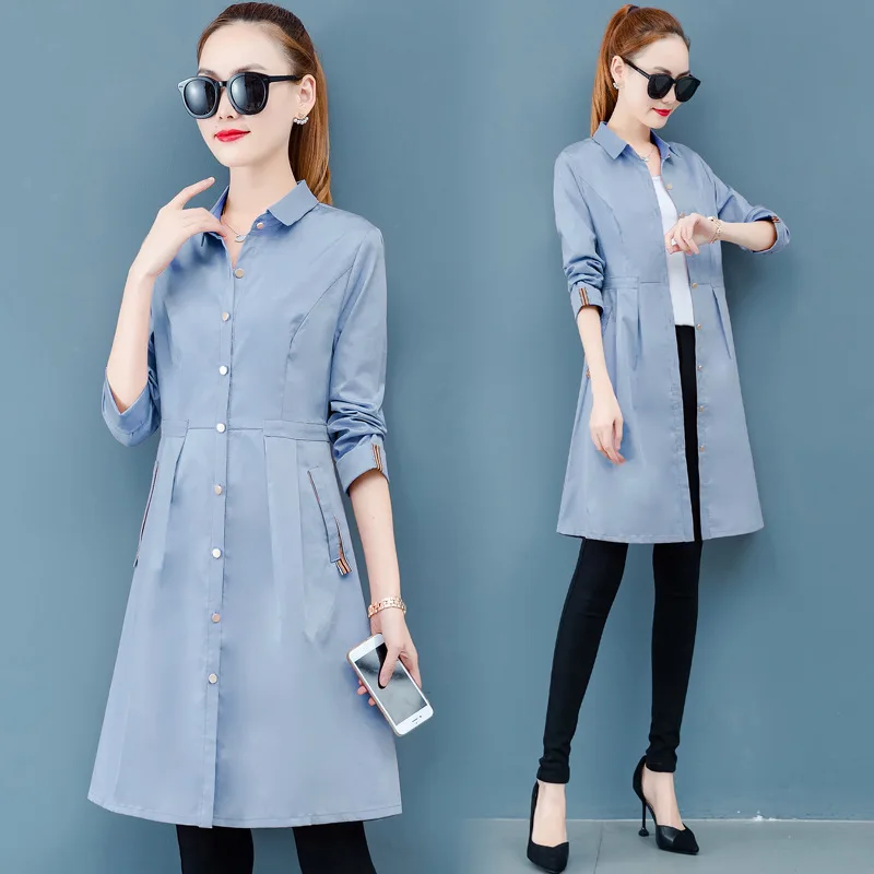 Mid-length Slim Fit Trench Coat Women's Spring And Autumn New Style Elegant Waist Hugging Slimming Overcoat Early Autumn Cl
