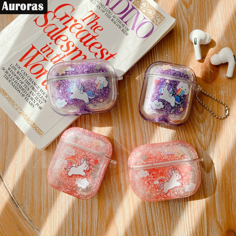 Чехол Auroras для Apple Airpods Pro с радужным единорогом полное покрытие аксессуары