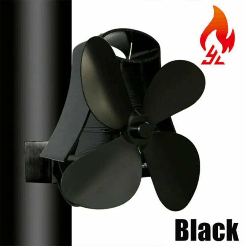 

Silent Stove Fan Fireplace Heat Distribution Powered Wood Log Magnetic Flue Pipe