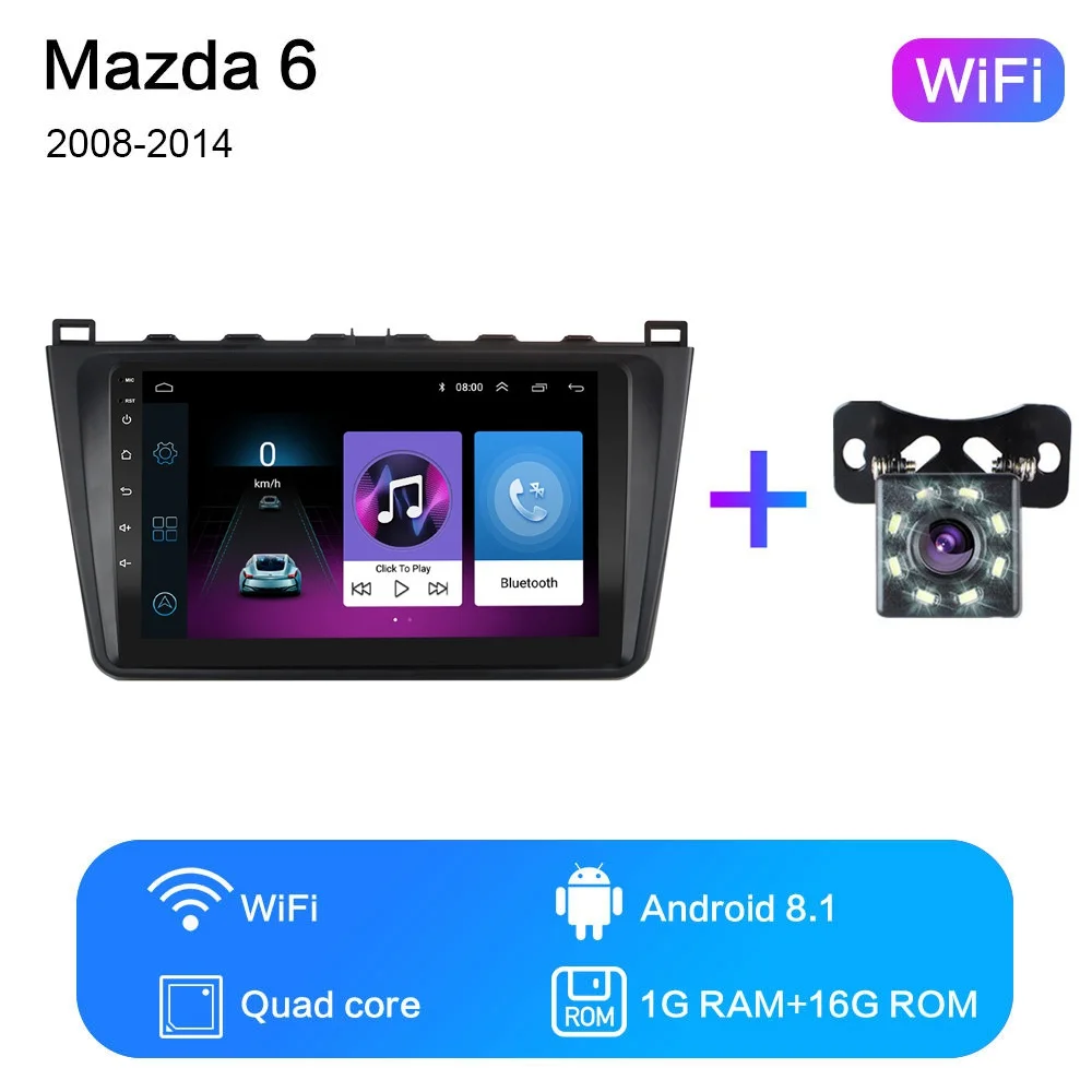 2G+ 32G " Android 8,1 GO автомобильный Радио dvd-плеер для Mazda 6 Rui wing 2008 2009 2010 2011 2012- 2Din радио gps навигация WiFi - Цвет: WIFI   1G-16G-SXT