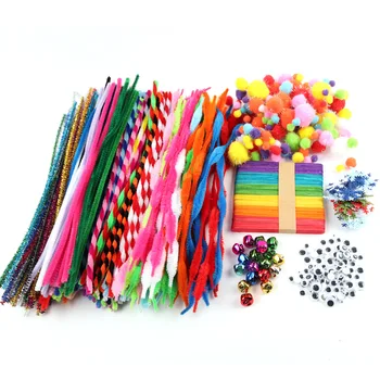 

Creative Hand-made DIY Kits Chenille Stems Twist Wire Stems packages Set Bell Eyes Poms Wood Stickers 1000pcs/set