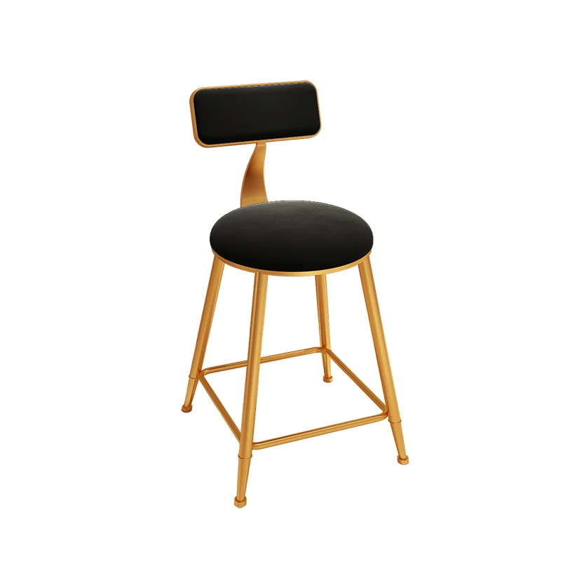 Скандинавский барный табурет из кованого железа Ins креативный стол золотой подъем кафе задняя сетка красный высокий стул простой барный табурет индивидуальный барный табурет - Цвет: Black 45cm