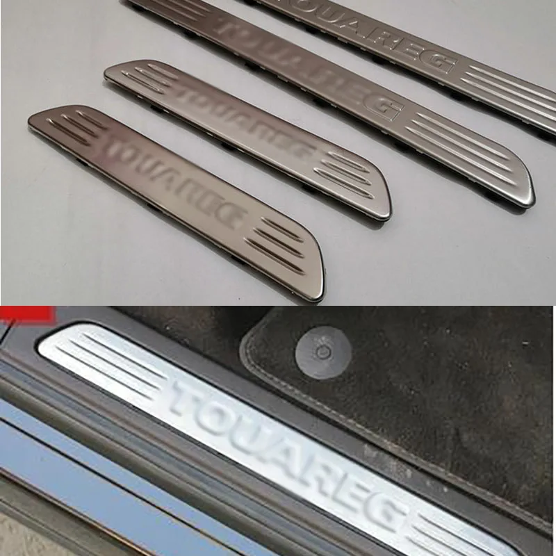 Car Door Sill Scuff Plate Guards Sills Trim For Vw Touareg 2011 2012 2013 2014 2015 2016 2018