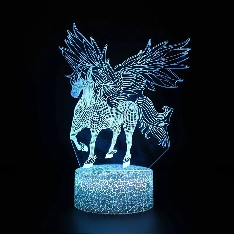 Прямая Pegasus 3D светодиодный ночной Светильник Touch/дистанционного 16 Цвета настольная лампа атмосферу светильник ing Творческий мультфильм дом USB светильник s - Испускаемый цвет: 09
