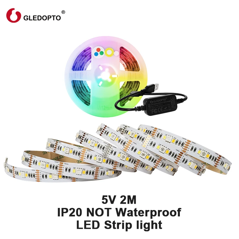 

GLEDOPTO zigbee smart light Led strip TV LED strip light kit 5V usb rgb+cct computer LED strip light work with zigbee hub echo