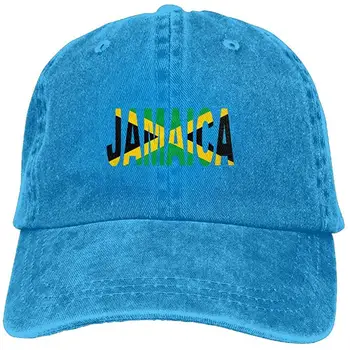 

YELOFISH Adult Jamaican Flag Cotton Denim Baseball Cap Adjustable Hat