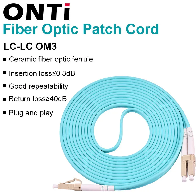 Многомодовый дуплексный оптоволоконный коммутационный кабель ONTi 10G OM3 для