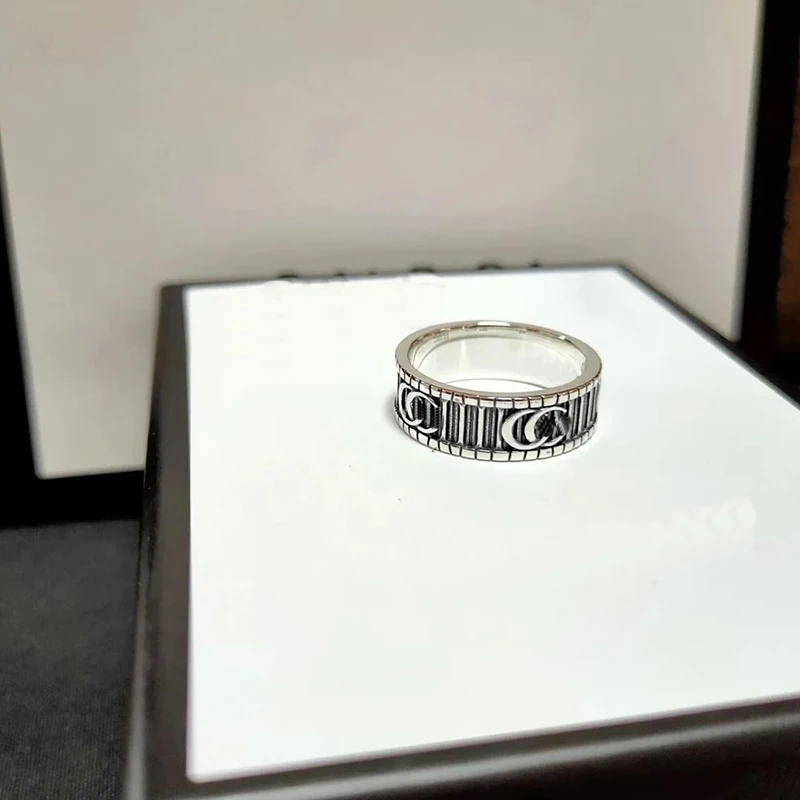 

TIF G 100% S925 Ring Black series, classic jewelry, bridal gift. Fashion presents, girlfriends