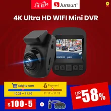 (11.11 Промокод: ALISKIDKA) Junsun S66 WiFi Автомобильный видеорегистратор 4K