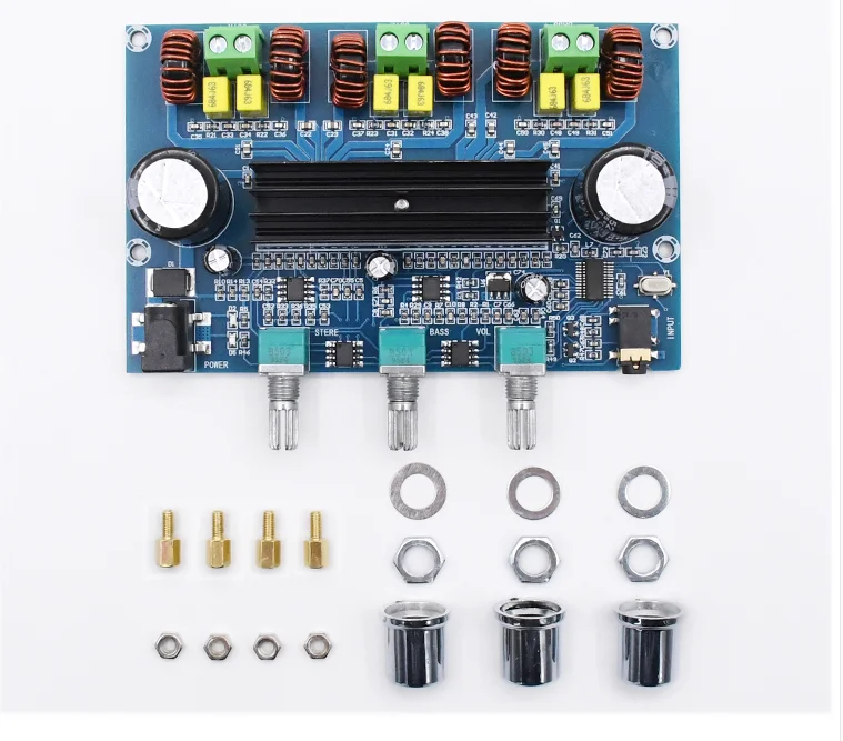 XH-A305 Bluetooth 5,0 стерео цифровой усилитель мощности плата TPA3116D2 50Wx2+ 100 Вт 2,1 канальный аудио Бас Сабвуфер AUX AMP модуль