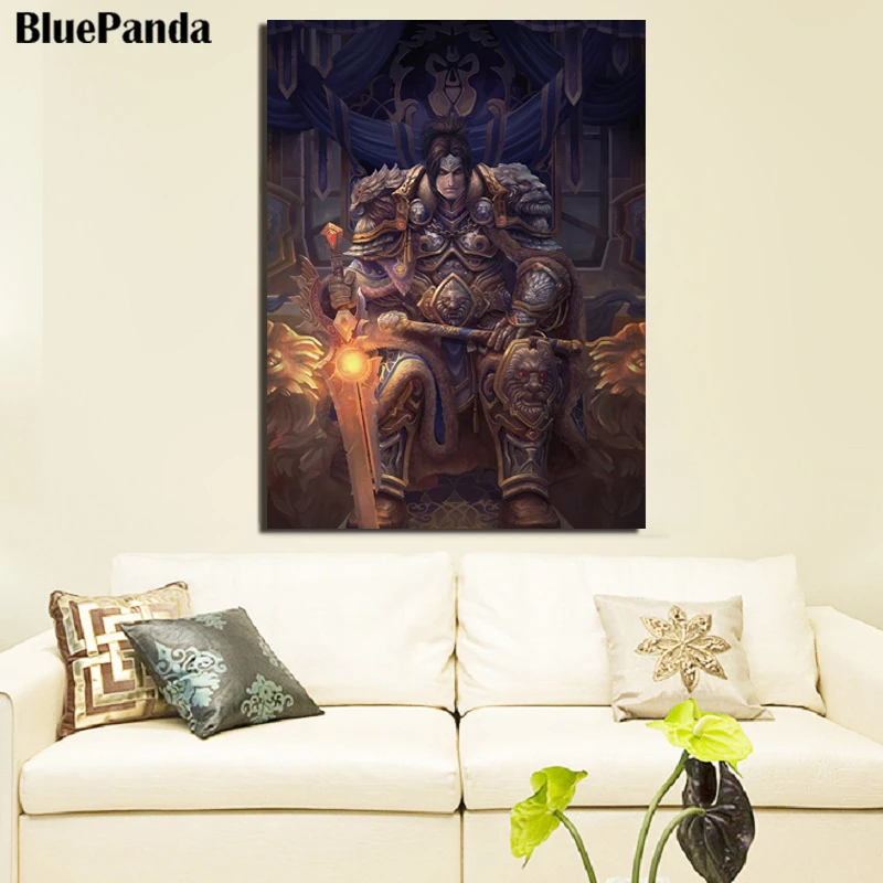 Warcraftes World Poster King Varian Wrynn высокое качество Печать холст Картина ядро декоративные