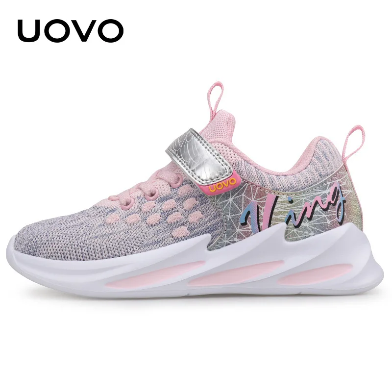 UOVO Kids Sport Sneaker For Girls Running Shoes Autumn Fashion Children Breathable Mesh Casual Shoes 4 5 6 7 8 9 10 11 12 Year