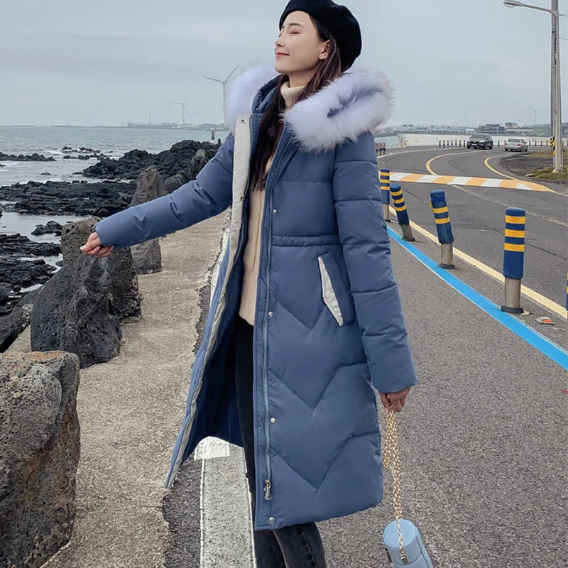 2019 зимний женский с капюшоном Пальто цветной меховой воротник вечернее платье с длинными кружевными рукавами Толстая теплая длинная