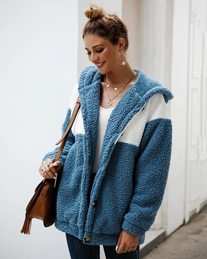 Aelegantmis Casual Fleece Hoodies Women Autumn Winter Warm Faux Fur Coat Female Loose Pockets Fluffy Sweatshirts