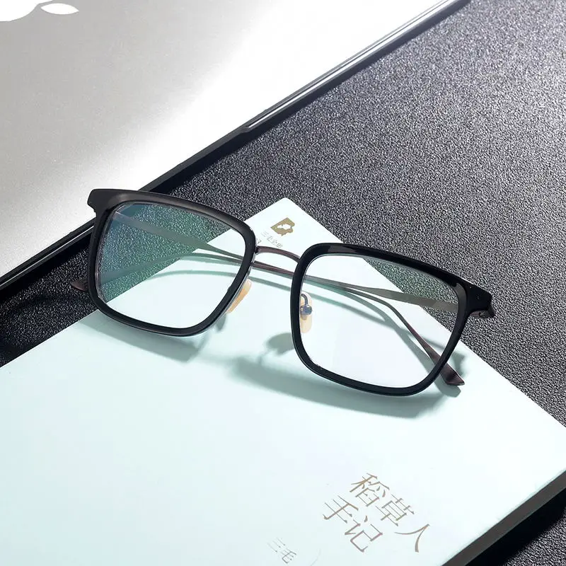 US $48.45 High Quality Titanium Acetate Glasses Frame Men Japanese HandMade Square Prescription Eyeglasses Women Myopia Optical Eyewear