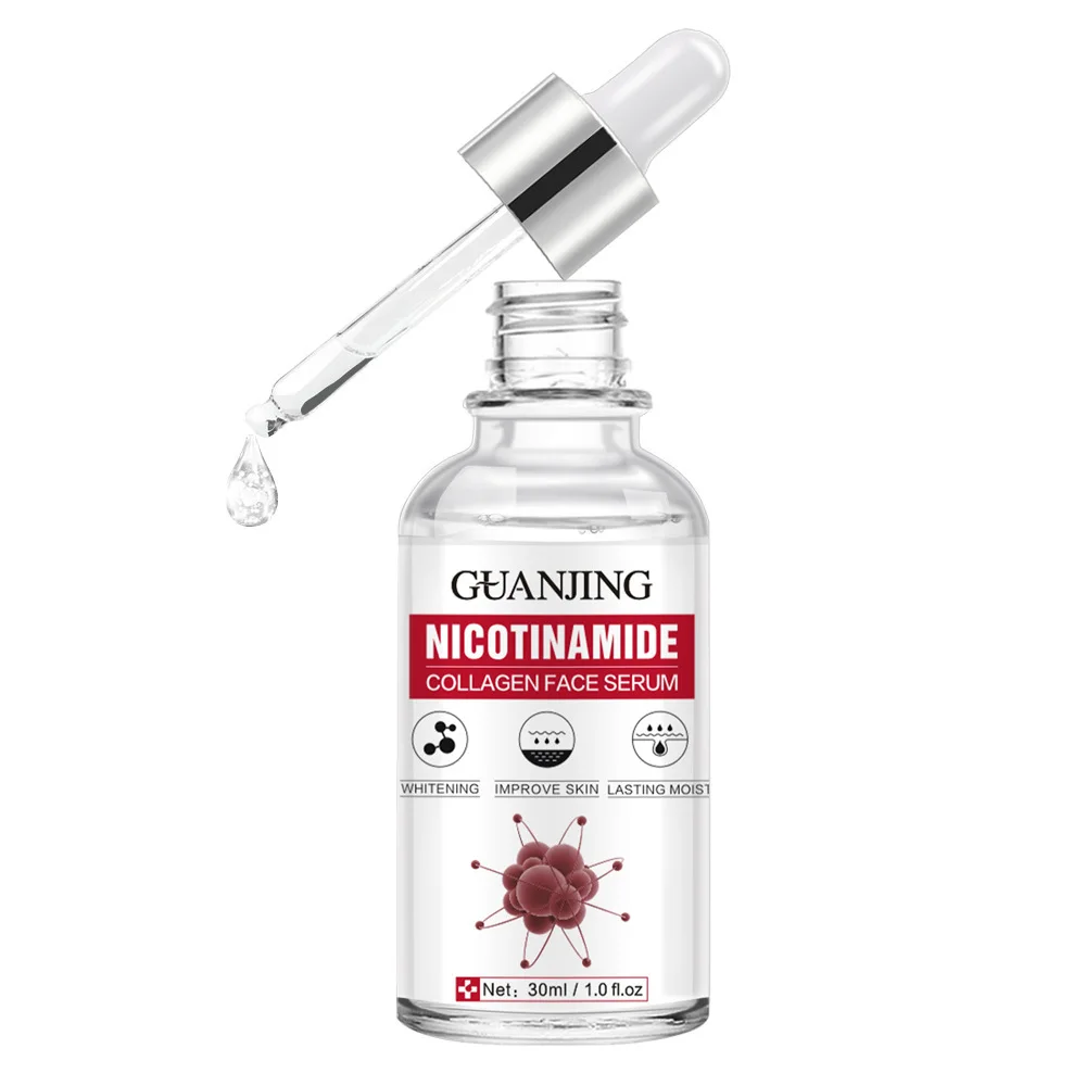 Nicotinamide Жидкая Сыворотка для отбеливания кожи, уменьшает меланин для лица, темное, женское, гиалуроновая кислота, увлажняющая эссенция 30 мл