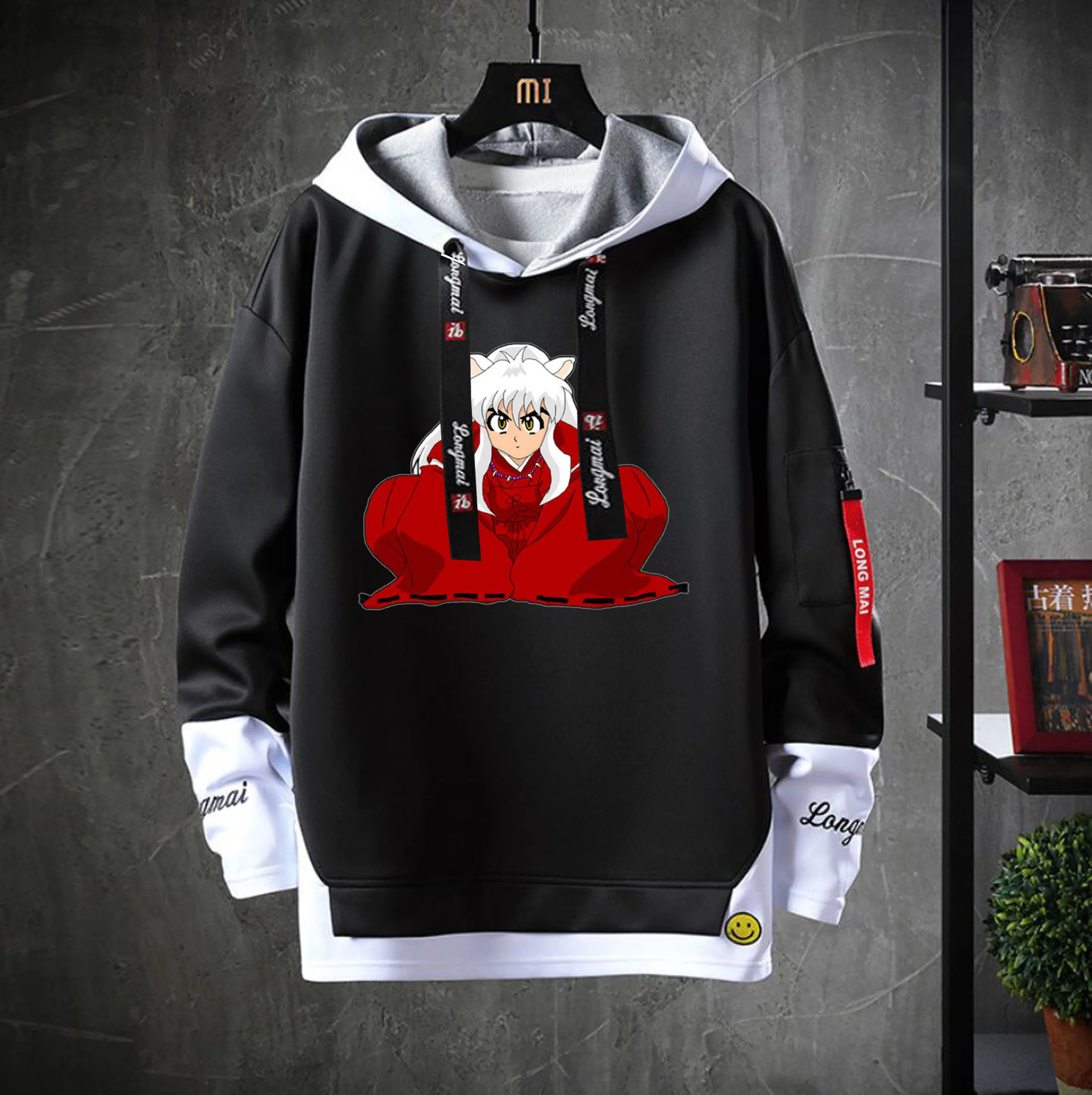 

Мультфильм аниме Inuyasha с капюшоном для подростков, костюмы для косплея пальто унисекс повседневный комплект платья из двух частей, толстовки, свитшоты, куртки