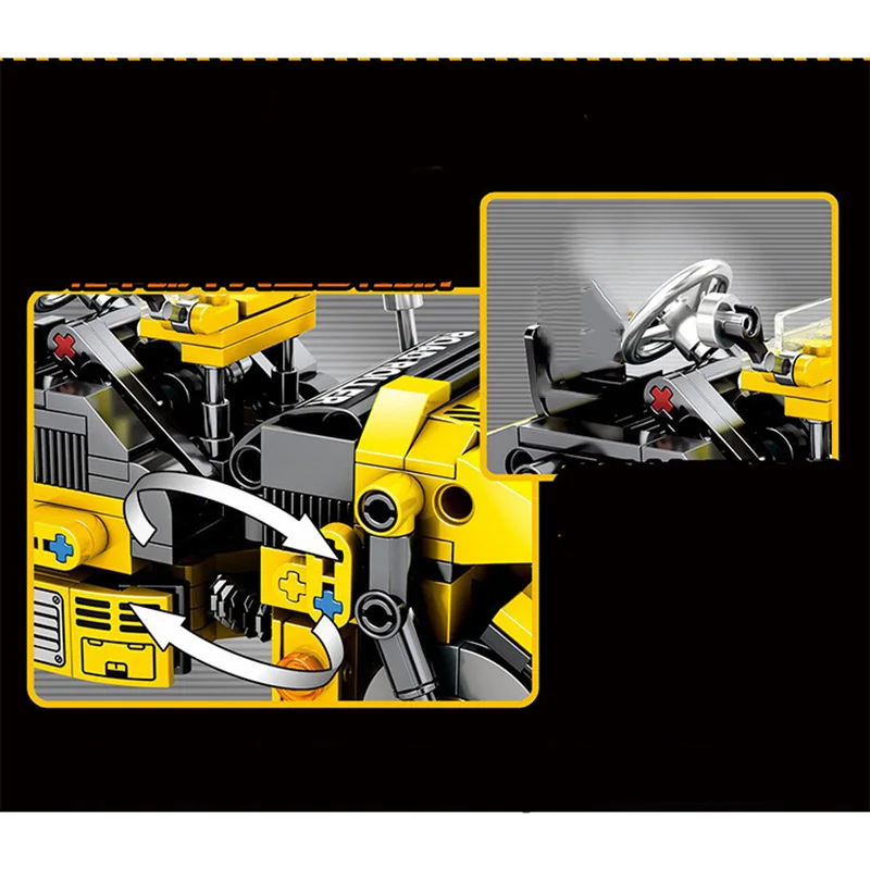 Technic City Инженерная дрель машина дорожный роликовый автомобиль строительный блок