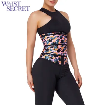 

WAIST SECRET Women Waist Trainer Corset Camouflage Printing Latex Modeling Waistband Tummy Control Girdle Slimming Body Shaper