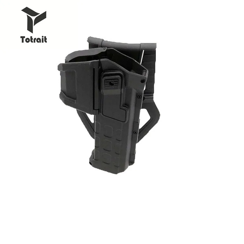 black TOtrait Тактический подвижный пистолет кобуры для colt 1911 с фонариком или лазерным креплением Кольт серии правой руки Талии Пистолет Кобура - Цвет: black