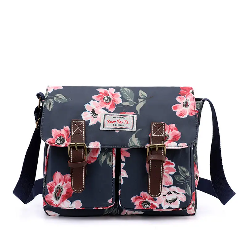 Небольшой Для женщин через плечо сумка в Корейском стиле с модным цветочным узором Для женщин Курьерские сумки Обложка женские холщовые сумки Мумия сумка кошелек - Цвет: flower2
