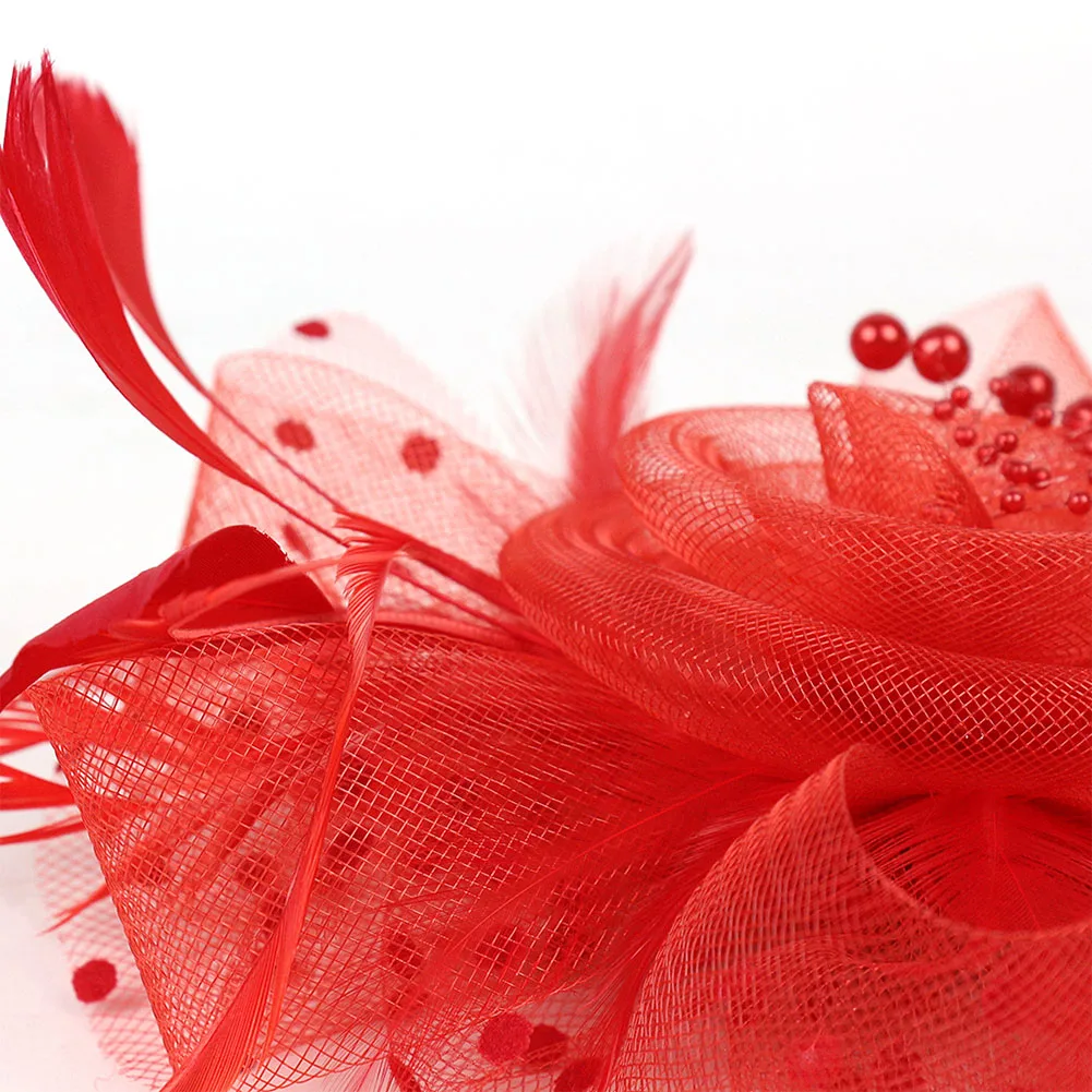 Сетка цветок искусственный перо Женская головная повязка Девушки Свадебный коктейль свадебное украшение вуалетки костюм аксессуары винтаж