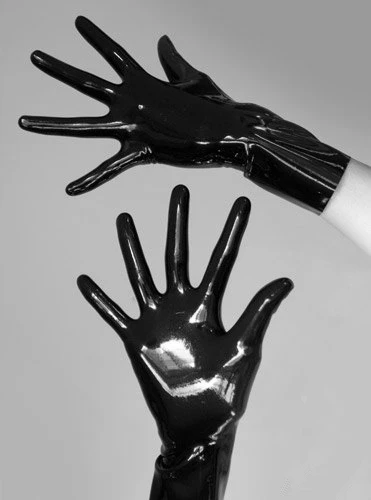 Latex Gloves Unisex Short Mittens Rubber Wrist Fetish Costume Female