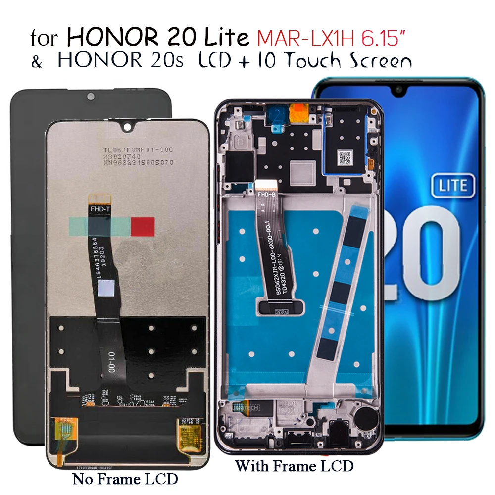 Pantalla Lcd para Honor 20 Lite MAR-LX1H, pantalla Lcd de 6,15 pulgadas, pantalla táctil de reemplazo para Honor 20s, piezas de digitalizador