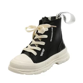 

autumn Winter Warm Children Boots For Girls Fashion PU Leather Kids Shoes Ankle Martin Boot boy Felt Zipper Snow Boots