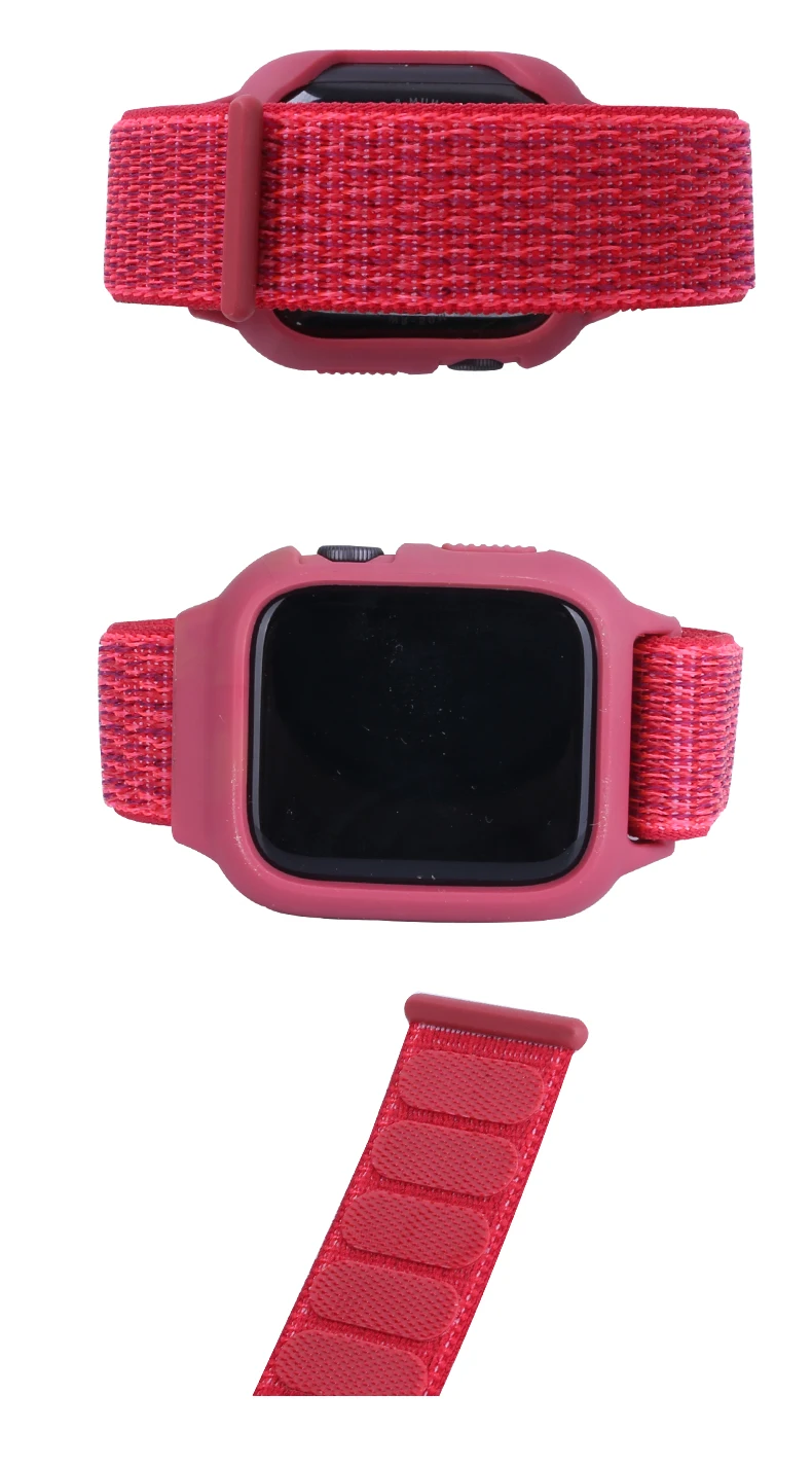 Чехол+ ремешок для часов apple watch band iwatch 5 4 3 pulseira correa apple watch 42 мм 44 мм 38 мм 40 мм нейлоновый браслет+ силиконовый чехол