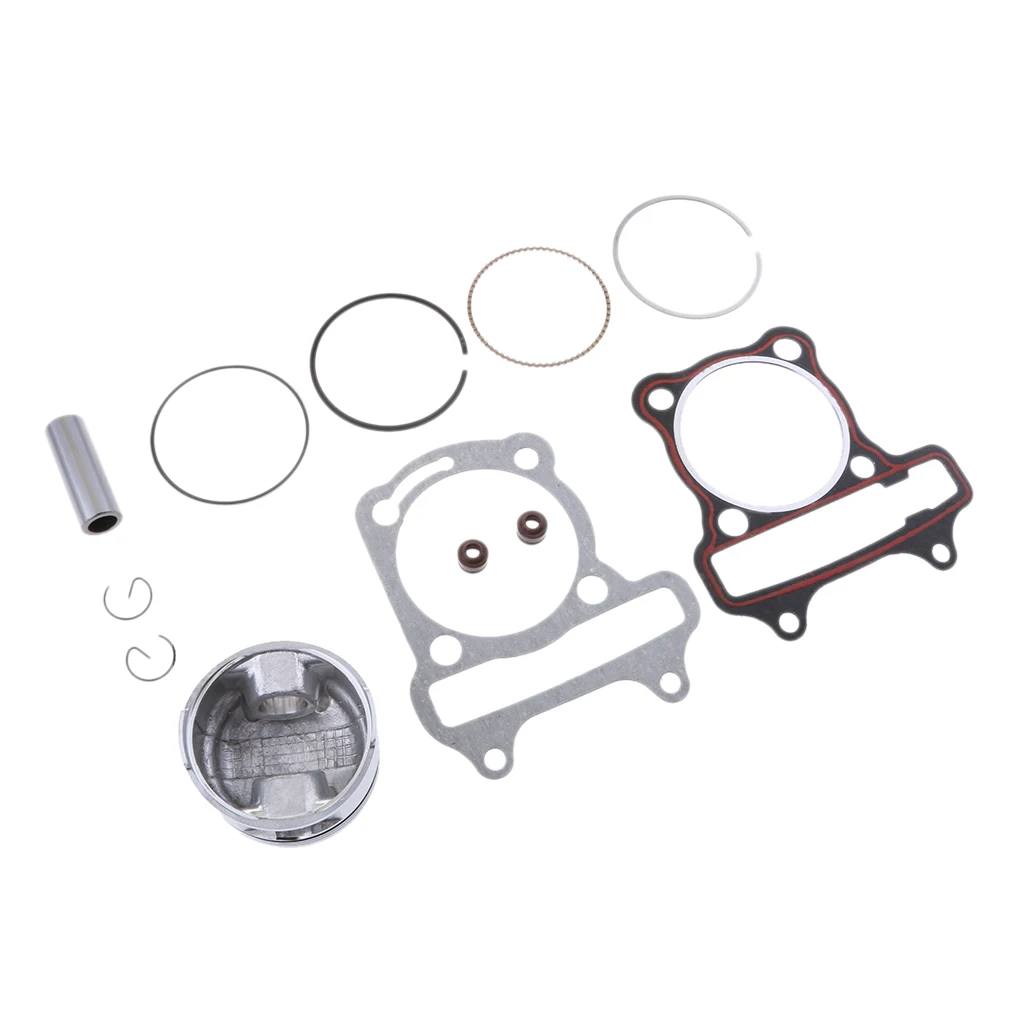 Motorcycle 57.4mm Piston Cylinder Rings Pin Clips Gasket Kit GY6 150cc