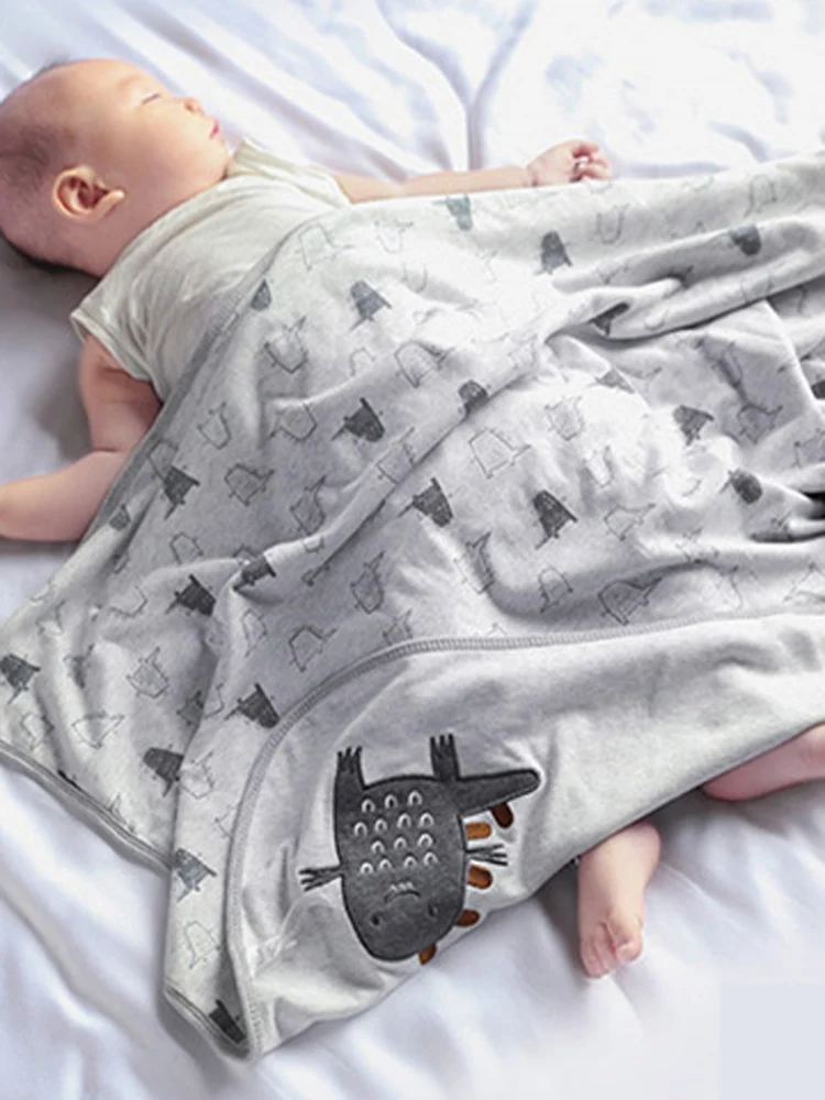 Super Soft 100% Cotton Baby Bedding Blanket Double-deck Newborns Swaddle bebe Envelope 16 Colors Cartoon Infant Stroller Wrap