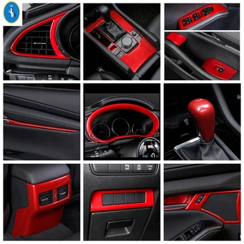 

Red Accessories For Mazda 3 2019 2020 2021 Front Dashboard Panel / Head Lights Lamps Button / Door Decoration Strip Cover Trim