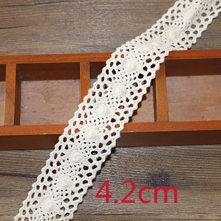4.2cm 5yards 2-6 см, 5 ярдов, бежевое кружево высокого качества, хлопковое кружево, шитье, домашний интерьер, аксессуары для одежды, материал для рукоделия - Цвет: 4.2cm 5yards