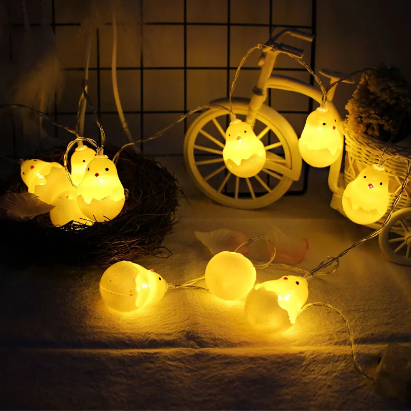 

3M 20LEDs 1.5M 10LEDs Creative Hatching Chick String Lights Easter Decoration Halloween Children's Room Decoration Lights