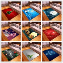 Креативный 3D коврик фланелевый для рождественской вечеринки, бархатная пена памяти, рождественские печатные ковры Санта-Клауса для гостиной, кухонные половики