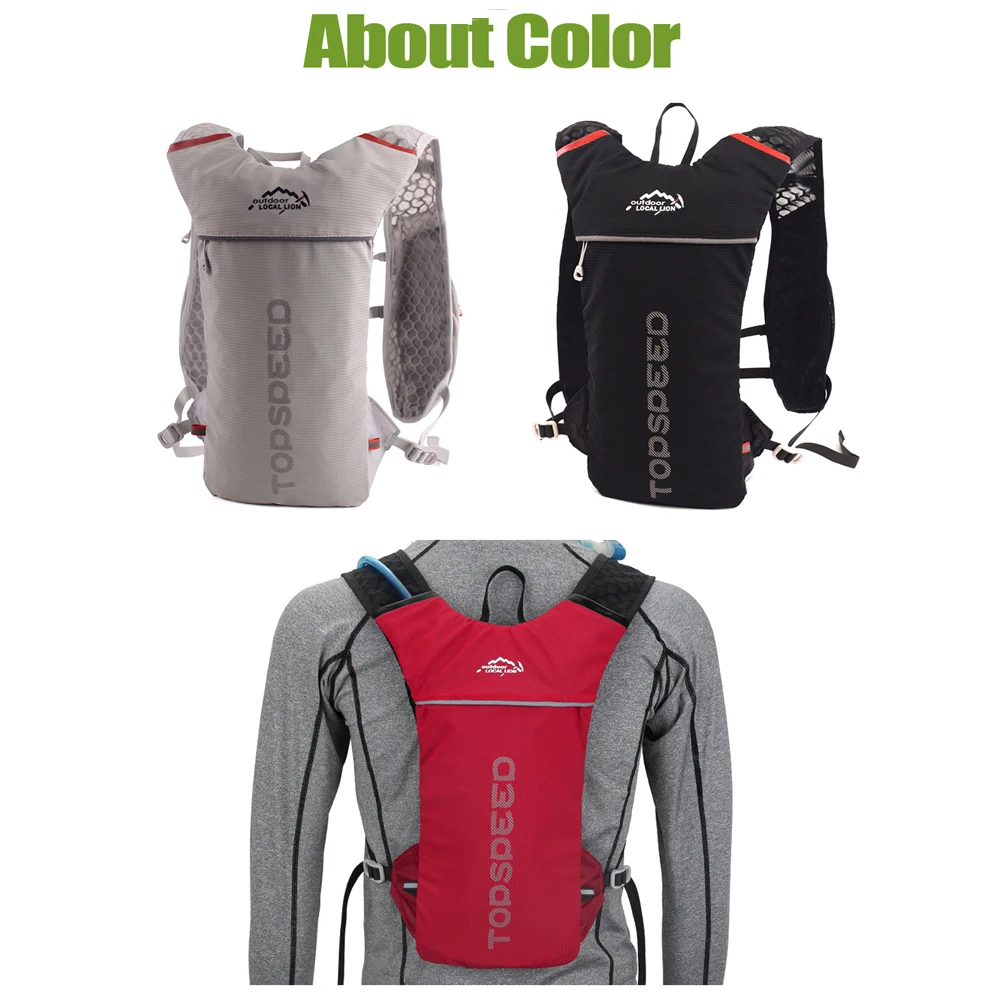 Lightweight Backpack Running Vest Nylon Bag Trail Cycling Marathon Portable Ultralight Hiking 5L Option 2L Water Bag and Bottle Lightweight Backpack Running Vest Nylon Bag Trail Cycling Marathon Portable Ultralight Hiking 5L Option 2L Water Bag and Bottle
