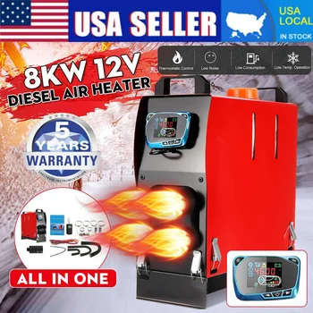 

12V 8KW 5KW All In One Air diesels Heater 4 Holes Heating Car Heater For Auto Trucks Boats Bus Motor-Homes LCD key Switch Remote