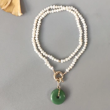 

Fashion Baroque Pearl Choker Necklace Handmade Beaded Natural Pearl Stone Necklace Collar Statement Gold Lasso Pendant Jewelry