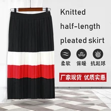 Модная женская осенняя и зимняя пикантная Юбка со шнуровкой на боку с высокой талией облегающая длинная Плиссированная юбка