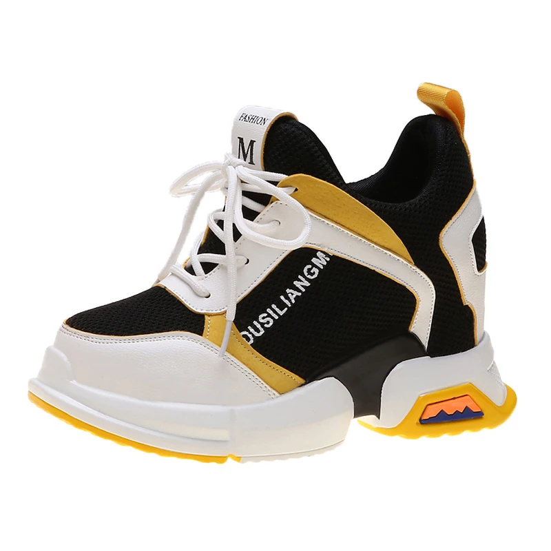 

YeddaMavis Shoes Yellow Daddy Shoes Women Sneakers Women Shoes New Korean Breathable Lace Up Shoes Womens Shoes Woman Trainers