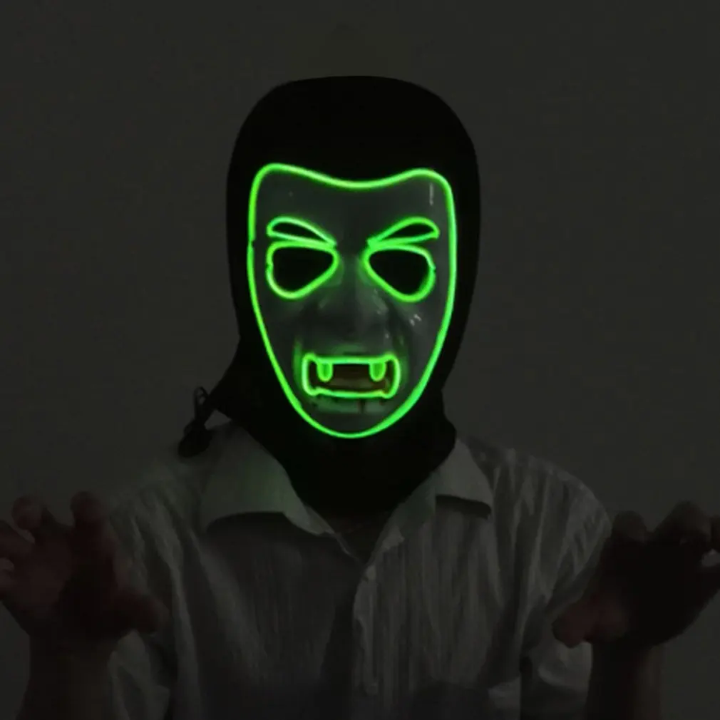 Halloween Vampire Gleamy Mask Horrible Series Carnival Dancing Parties Decorative Electro Luminescent Stylish Mask