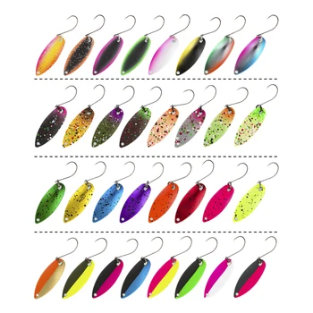 

Jerry freshwater micro brass fishing spoon lures kit small light weight spinners high quality fishing lures single hooks hard l