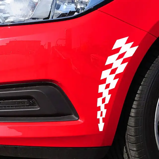 2PCS Universal Racing Stickers Vehicle Car Decals Wheel Eyebrow Checkered Flags Safety Reflector Vinyl Stickers Prevention Decor 4